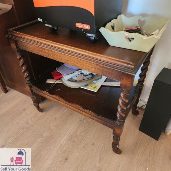 Wooden barley twist trolley