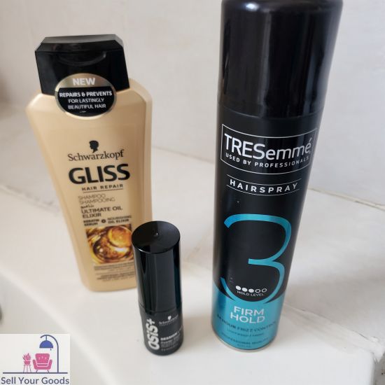 Gliss Hair shampoo hairspray and schwarzkops volume powder spray
