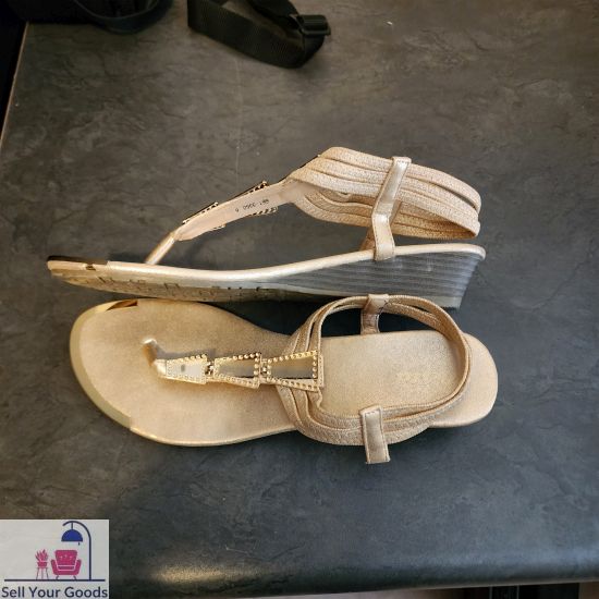 Gold Bata sandals Size 6