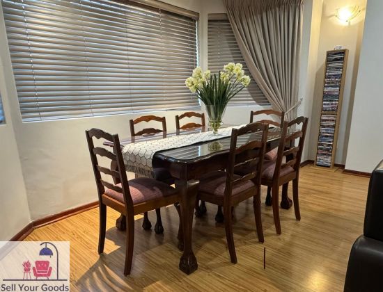 Dining table and six chairs