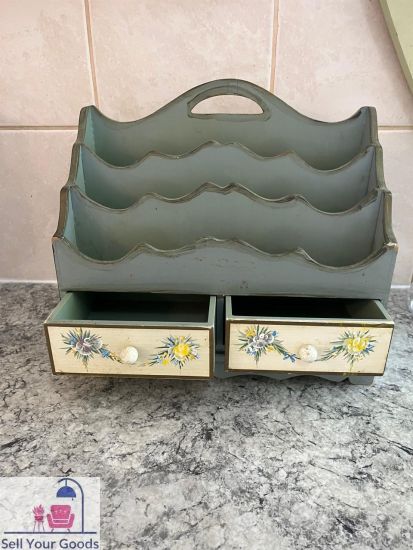Wooden decor box with two drawers