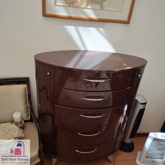 Beadroom Suite consisting of Bed 2 x Side Tables Dressing Table Chest of drawers and Queen Sealy Posture Mattress (Mattress 1 month old) - Image 3
