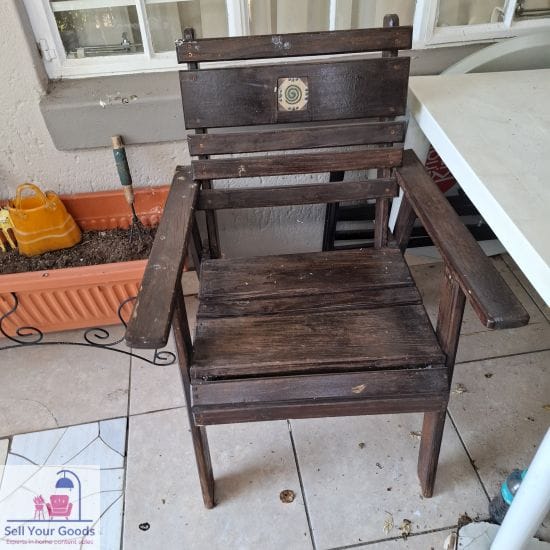 Set of 2 Wooden Arm Chairs