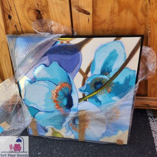 Blue flower print art