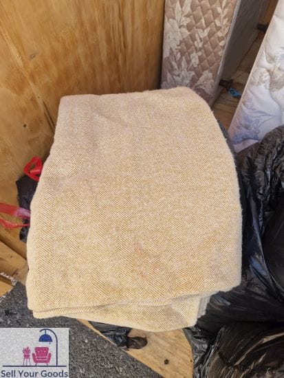Fluffy beige throw