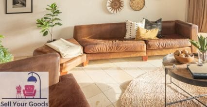Genuine leather couch has a few scratches with two seater Genuine leather couch