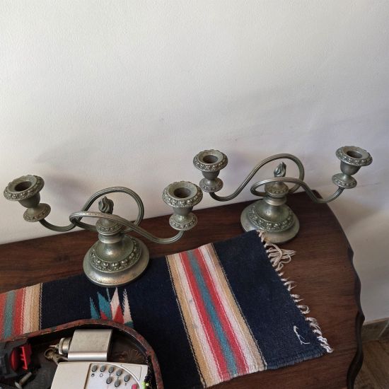 Two table top candelabras