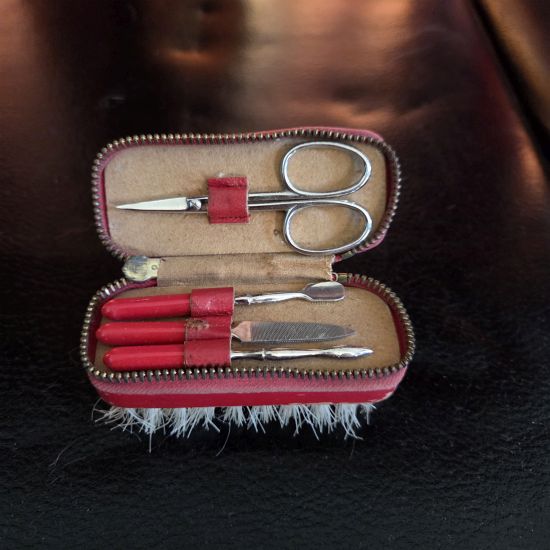 Vintage nail brush & nail care kit