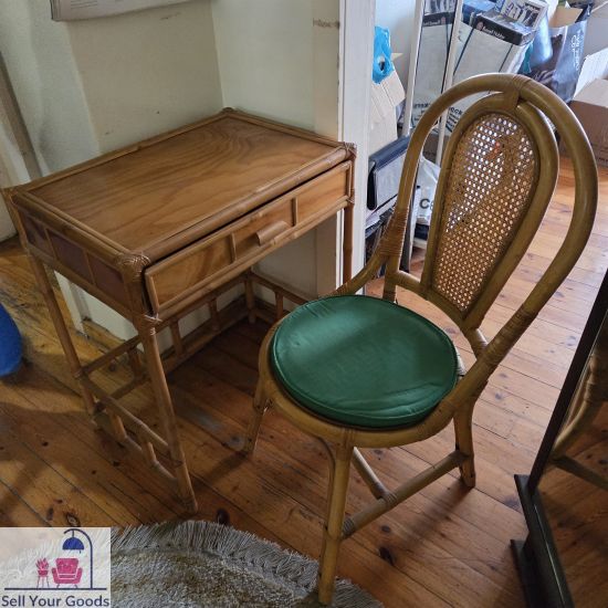Cane desk & chair
