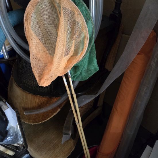 Two fishing nets and fishing reel