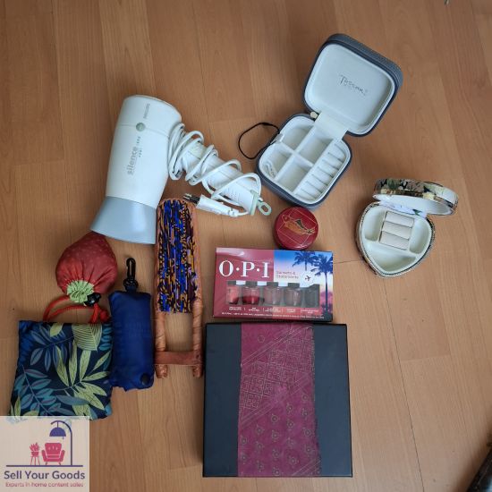 Hair Dryer, Jewellery boxes and Clutch Bags